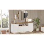 Μπουφές ArteLibre BOWES Πεύκο/Λευκό Μοριοσανίδα 180x44.5x75cm - 1 τεμ. - Image 4