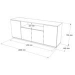 Μπουφές ArteLibre BOWES Πεύκο/Λευκό Μοριοσανίδα 180x44.5x75cm - 1 τεμ. - Image 5
