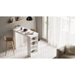 Τραπέζι Bar ArteLibre BROCKLEY Λευκό Μοριοσανίδα 120x51.6x101.8cm - 1 τεμ. - Image 4