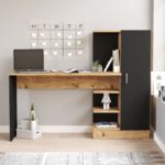 Γραφείο ArteLibre CAMDEN Πεύκο/Μαύρο Μοριοσανίδα 152.3x40x120cm - 1 τεμ. - Image 2