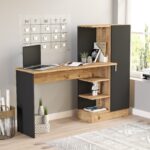 Γραφείο ArteLibre CAMDEN Πεύκο/Μαύρο Μοριοσανίδα 152.3x40x120cm - 1 τεμ.