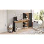 Γραφείο ArteLibre CAMDEN Πεύκο/Μαύρο Μοριοσανίδα 152.3x40x120cm - 1 τεμ. - Image 4