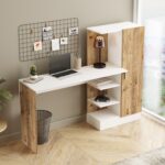 Γραφείο ArteLibre CAMDEN Πεύκο/Λευκό Μοριοσανίδα 152.3x40x120cm - 1 τεμ. - Image 2