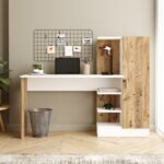 Γραφείο ArteLibre CAMDEN Πεύκο/Λευκό Μοριοσανίδα 152.3x40x120cm - 1 τεμ.