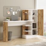 Γραφείο ArteLibre CAMDEN Πεύκο/Λευκό Μοριοσανίδα 152.3x40x120cm - 1 τεμ. - Image 3