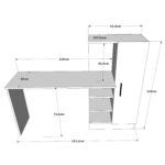 Γραφείο ArteLibre CAMDEN Πεύκο/Λευκό Μοριοσανίδα 152.3x40x120cm - 1 τεμ. - Image 5