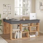Γραφείο ArteLibre CANN Πεύκο/Ανθρακί Μοριοσανίδα 115x120x72cm - 1 τεμ. - Image 5