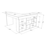Γραφείο ArteLibre CANN Πεύκο/Λευκό Μοριοσανίδα 115x120x72cm - 1 τεμ. - Image 7