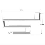 Ράφι Τοίχου ArteLibre EALING Λευκό Μοριοσανίδα 120x145x71.4cm - 1 τεμ. - Image 5