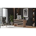 Γραφείο ArteLibre EASTCOTE Οξιά/Μαύρο Μοριοσανίδα 140x60x73.8cm - 1 τεμ. - Image 4