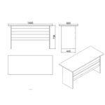 Γραφείο ArteLibre EASTCOTE Οξιά/Μαύρο Μοριοσανίδα 140x60x73.8cm - 1 τεμ. - Image 5