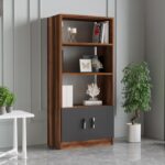 Βιβλιοθήκη ArteLibre EDGWARE Baroque/Ανθρακί Μοριοσανίδα 63.6x37.6x140cm - 1 τεμ.