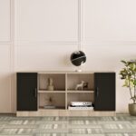 Βιβλιοθήκη ArteLibre EDMONTON Οξιά/Μαύρο Μοριοσανίδα 139.8x46.3x61.8cm - 1 τεμ.