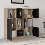 Βιβλιοθήκη ArteLibre ELMSTEAD Οξιά/Μαύρο Μοριοσανίδα/Μελαμίνη 119.9x37.6x121.8cm - 1 τεμ. - Image 4
