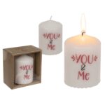 Κερί Κύλινδρος ‘You & Me’ Λευκό 6x8cm - 1 τεμ.