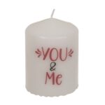 Κερί Κύλινδρος ‘You & Me’ Λευκό 6x8cm - 1 τεμ. - Image 2