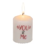 Κερί Κύλινδρος ‘You & Me’ Λευκό 6x8cm - 1 τεμ. - Image 3