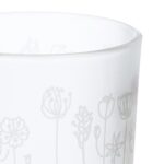 Φανάρι Καταιγίδας Cylindrical "Flower" Λουλουδάτο Design Γυάλινο Λευκό PU 18 H. cm D. 7 cm - 1 τεμ. - Image 6