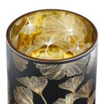 Φανάρι Καταιγίδας Cylindrical "Ginkgo" Ginkgo Motif Γυάλινο Μαύρο PU 18 H. cm D. 7 cm - 1 τεμ. - Image 8