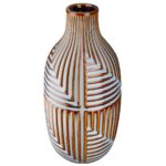 Βάζο 'Batista' Ριγέ Κεραμικό Μπλε/Καφέ 28x14cm - 1 τεμ. - Image 6