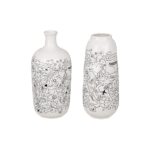 Βάζο ArteLibre Modern Art Λευκό Πορσελάνη Φ12x25cm Σε 2 Σχέδια - 1 τεμ.