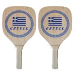 Ρακέτες Ξύλινες Παραλίας Greece ~410gr/Ρακέτα, ~570cm²,  40x22x1,2cm SummerTiempo 62348 - 1 τεμ.