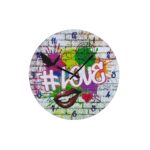 Ρολόι Τοίχου ArteLibre 'Love' Με Γκράφιτι Πολύχρωμο MDF Φ33.8x2cm - 1 τεμ.