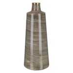 Βάζο Conical "Stripes" Μέταλλο Brown PU H. 48 cm D. 19 cm - 1 τεμ. - Image 2