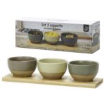 Σετ 3 Μπωλ Μπαμπού/Πορσελάνη Φ10x6cm 25cl Σε 3 Χρώματα - 1 τεμ.