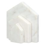 Βιβλιοθήκη Σπίτι Μαρμάρινο Μπεζ Λευκό 11X5X12Cm 11X5X12Cm - 1 τεμ.