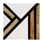 Σουβέρ Τετράγωνο ArteLibre Μαύρο/Καφέ/Λευκό Ξύλο 10x10cm Σετ 4Τμχ - 1 τεμ. - Image 6