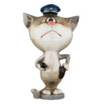 Φιγούρα Γάτα 'Policeman' Πολυ Γκρι 6x8x13.5cm - 1 τεμ.