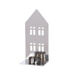 Κηροπήγιο Σπιτάκι 'Casita' Ατσάλι Ασημί 7x9.5x20cm - 1 τεμ. - Image 3