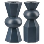 Κηροπήγιο ArteLibre Σκούρο Μπλε Μέταλλο 7x7x19cm Σε 2 Σχέδια - 1 τεμ. - Image 2