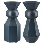 Κηροπήγιο ArteLibre Σκούρο Μπλε Μέταλλο 10x10x24cm Σε 2 Σχέδια - 1 τεμ. - Image 2