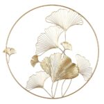Ανάγλυφο τοίχου Στρογγυλό μοτίβο Ginkgo Μεταλλικό Χρυσό D50Cm D50Cm - 1 τεμ.