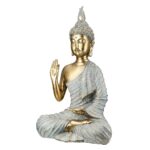 Φιγούρα Buddha Συνθετική Ρητίνη Γκρι Χρυσό Χρώμα 16X8X25Cm 16X8X25Cm - 1 τεμ. - Image 2