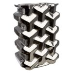 Βάζο Ορθογώνιο Κεραμικό Ασημί χρώμα 15X10X22Cm 15X10X22Cm - 1 τεμ.