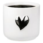 Planter Heart Motif Κεραμικό Λευκό D8X9Cm D8X9Cm - 1 τεμ. - Image 2