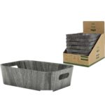 Καλάθι Γκρι Πλαστικό/Χαρτί 37x26x11cm Σε 6 Χρώματα - 1 τεμ.