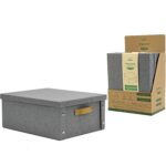 Κουτί Αποθήκευσης Γκρι Πολυεστέρας 33x40x17cm - 1 τεμ.