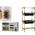 Ράφι WOODPINE μαύρο/φυσικό ξύλο/πλαστικό 50x28x92cm - 1 τεμ.