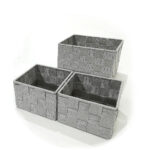 Κουτί Αποθήκευσης Γκρι PP (2x)13x13x9cm/20x15x13.5cm Σετ 3Τμχ - 1 τεμ.