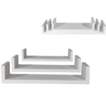 Ράφια Τοίχου Λευκό MDF 60x15.5x8cm 50x15.5x8cm 40x15.5x8cm 3Τμχ - 1 τεμ.