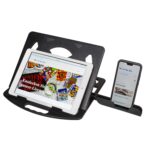 Βάση Για Laptop/Tablet Περιστρεφόμενη Με Ενσωματωμένη Βάση Για Κινητό Μαύρο ABS 28x28x2.2cm - 1 τεμ. - Image 4