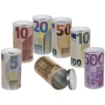 Κουμπαράς Χαρτονόμισμα Ευρώ Με Αποσπώμενο Καπάκι Μέταλλο 15.5x8cm Σε 6 Σχέδια - 1 τεμ.