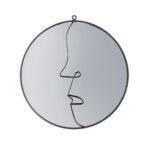Καθρέφτης "Face" Μέταλλο Καθρέφτης Γυάλινο Μαύρο PU L. cm H. 42 cm D. 40 cm - 1 τεμ. - Image 2