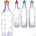 Φιάλη Λαδιού/Ξυδιού Διάφανο Γυαλί 500ml Με Πώμα Σε 4 Χρώματα - 1 τεμ.