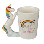 Κούπα 'Never Stop Dreaming' Με Λαβή Μονόκερως Λευκό Κεραμικό 11x9cm - 1 τεμ. - Image 4