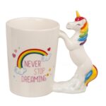 Κούπα 'Never Stop Dreaming' Με Λαβή Μονόκερως Λευκό Κεραμικό 11x9cm - 1 τεμ. - Image 6